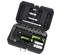 Draper 24235 HI-TORQ - Set di chiavi a bussola metriche e punte, 1/4" e 3/8", 48 pezzi