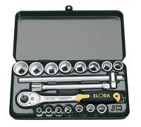 Draper 25932 - Set di cricchetti e punte metriche da 3/8", 18 pezzi
