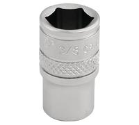 Draper 3/8" 1/4"D Imperiale Presa Lunghezza Standard Cromo 6 Punti Rullata 16524