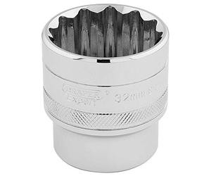 Draper 33593 - Chiave a bussola a 12 punte, attacco quadro da 1/2", misura 32 mm
