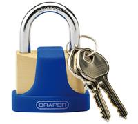Draper 42mm Ottone Massiccio Lucchetto 2 Chiave Acciaio Temprato & Paraurti
