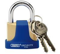 Draper 42mm Ottone Massiccio Lucchetto 2 Chiave Acciaio Temprato & Paraurti