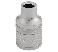 Draper 6 Punto Metrico Presa 1cmD 6mm Standard Lunghezza Cromo Satinato 16531