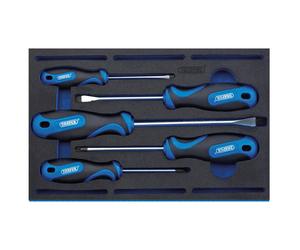 Draper 63400 Impugnatura Morbida Cacciavite Set IN 1/4 Cassetto Eva Inserto (5