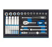 Draper 63532 - Set di bussole 1/4" in vassoio con inserto Eva da 1/4"