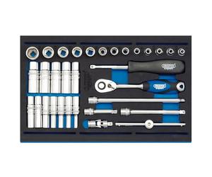 Draper 63532 - Set di bussole 1/4" in vassoio con inserto Eva da 1/4"
