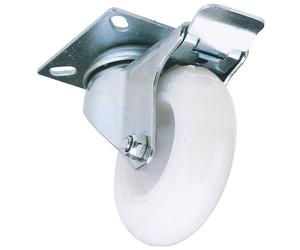 Draper 65499 Ruota In Nylon Con Freno E Piastra Girevole Da 75Mm - S.W.L. 70Kg