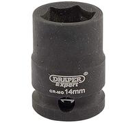 Draper 6874 - Bussola ad urto quadrata Hi-Torq 6 esagonale 3/8", misura 14 mm, colore: Blu