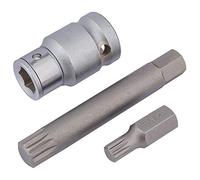 Draper 83566 - Set di 3 punte scanalate, attacco quadro 1/2"