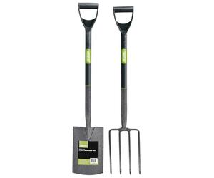 Draper 83971 Set rastrello e Pala da Giardino in Acciaio Carbonio, Nero