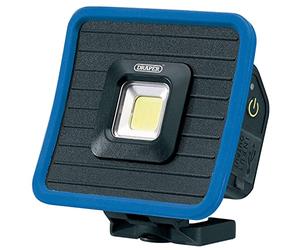 Draper 88595 COB LED ricaricabile Mini luce di inondazione e Power Bank con base magnetica e gancio di sospensione, 10 W, 1000 lumen, cavo USB-C fornito senza fili, blu e nero, taglia unica