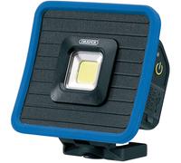 Draper 88595 COB LED ricaricabile Mini luce di inondazione e Power Bank con base magnetica e gancio di sospensione, 10 W, 1000 lumen, cavo USB-C fornito senza fili, blu e nero, taglia unica