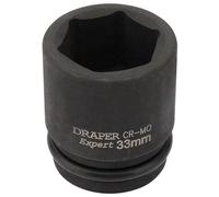 Draper 93259 - Chiave a bussola a percussione a 6 punti, attacco quadro da 3/4", 33 mm, blu