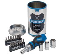 Draper 99413 Stubby Cacciavite a Cricchetto E Set di Punte (18 Pezzi)
