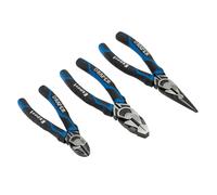 Draper Alto Leva Pinza Set Blu 3 PC Lato Taglio Naso Lungo Combinazione 28033