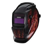 Draper Auto Oscurante Saldatura Casco Rosso Fiamme Design LI-ION Solare 02513