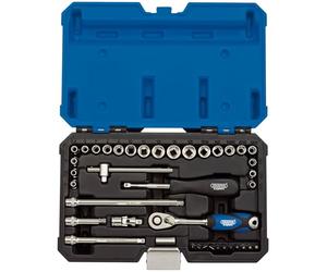 Draper B40AMN/SG 1/10,2 cm SQ. Dr. mm/AF Combined socket set (40 pezzi), blu