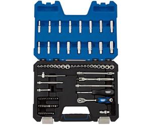 Draper B75AMN/SG 1/10,2 cm SQ. Dr. mm/AF Combined socket set (75 pezzi), blu