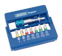 Draper Colori Assortiti Screwdriver Punta Set 8 PC Quick Release Mandrino 82400
