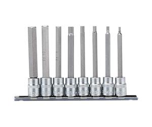 Draper d-hex/8/100 3/8" SQ. Dr. esagonale bit set (8 pezzi), blu