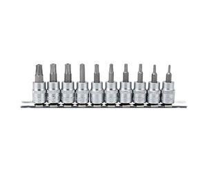 Draper d-txt/10/55 3/8" SQ. Dr. 48 mm Long Star & # 174; Security Torx bit set (10 pezzi), blu