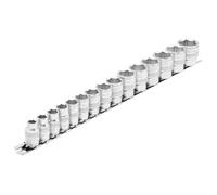 Draper D15 M/SR 3/20,3 cm centimetri. Dr. Metric socket set on metal rail (15 pezzi), blu
