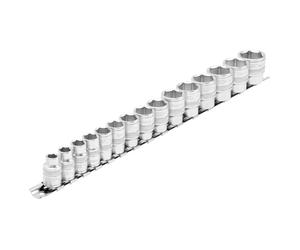 Draper D15 M/SR 3/20,3 cm centimetri. Dr. Metric socket set on metal rail (15 pezzi), blu