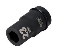 Draper Deep Impact Socket 23mm 1in Attacco Quadrato 6 Punti Acciaio Hi Torq