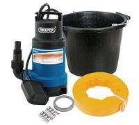 Draper Emergenza Inondazione Kit 230V Immergibili Pompa Tubo Pinza Set & Secchio