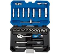Draper Esperto Metrico Presa Set 0.6cmD Esagonale Blu 25 Pezzi Deep & Standard