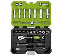 Draper Esperto Metrico Presa Set 0.6cmD Esagonale Verde 25 Pezzi Deep & Standard