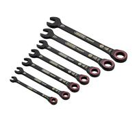 Draper Expert 03895 Set di chiavi combinate a cricchetto metriche HI-TORQ, colore nero, 7 pezzi