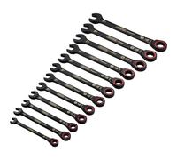 Draper Expert 03896 Set di chiavi combinate a cricchetto metriche HI-TORQ, nero (12 pezzi)
