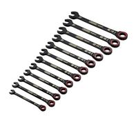 Draper Expert 03896 Set di chiavi combinate a cricchetto metriche HI-TORQ, nero (12 pezzi)