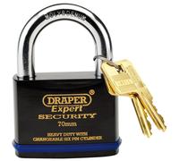 Draper Expert 64195 70mm Resistente Acciaio Inossidabile Lucchetto & 2 Chiavi
