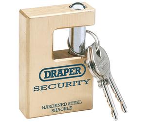 Draper Expert 64201 63mm Qualità Chiudere Lucchetto Ottone Massiccio E 2 Chiavi