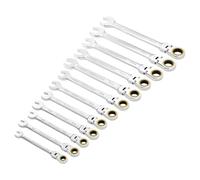 Draper Expert HI-TORQ® - Set di chiavi combinate a cricchetto con testa flessibile metrica, 12 pezzi