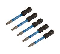 Draper Expert Torx Star Impatto Screwdriver Bits T10 X 50Mm 1/4" Hex 5Pk 05649
