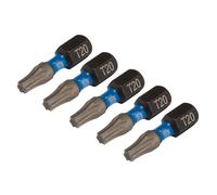 Draper Expert Torx Star Impatto Screwdriver Bits T20 X 25Mm 1/4" Hex 5Pk 05493