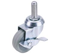 Draper Girevole Bullone Fissaggio Gomma Rotella con Freno 50mm Diametro Swl 50kg