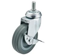 Draper Girevole Bullone Fissaggio Rotella IN Gomma & Freno 100mm Diametro S.W.L