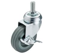 Draper Girevole Bullone Fissaggio Rotella IN Gomma & Freno 75mm Diametro S.W.L