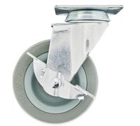 Draper Gomma Rotella con Freno Girevole Piastra Fissaggio 100mm S. L 80kg 65479