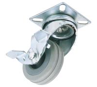 Draper Gomma Rotella con Freno Girevole Piastra Fissaggio 50mm D. S.W.L 50kg
