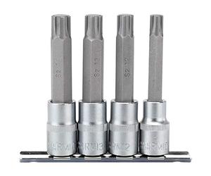 Draper h-ribe/4/100 1/2" SQ. Dr. Ribe & # 174; socket bit set (4 pezzi), blu