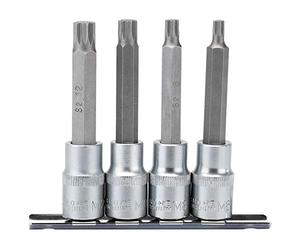 Draper h-spline/4/100 Square Drive spline socket bit set, blu, 1/5,1 cm, set da 4 pezzi