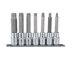 Draper h-txt/7/100 1/2" SQ. Dr. TX Star® sicurezza socket bit set (7 pezzi), blu