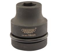 Draper Impact Socket 18mm 1in Quadra Azionamento 6 Punti Cromovanadio 05099