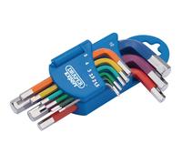 Draper Metrico Colorato Corta Set Chiavi Esagonali 9 Pezzi Comodo Rilascio 66126