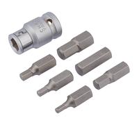 Draper Metrico Esagonale Punta Set 1.3cmD 7 Pezzi 4, 5, 6, 8, 10, 12 x 30mm Long